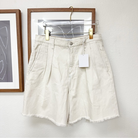 NWT Pistola Layne Pleated High Waist A-Line Denim Shorts - Picture 8 of 10
